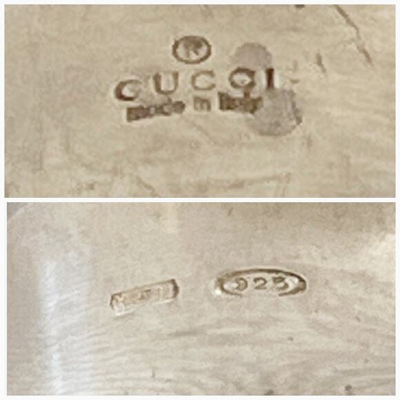GUCCI Ring Interlocking G Silver 925 Ring Branded Cutout G Unisex Band 6.25 - Picture 6 of 8